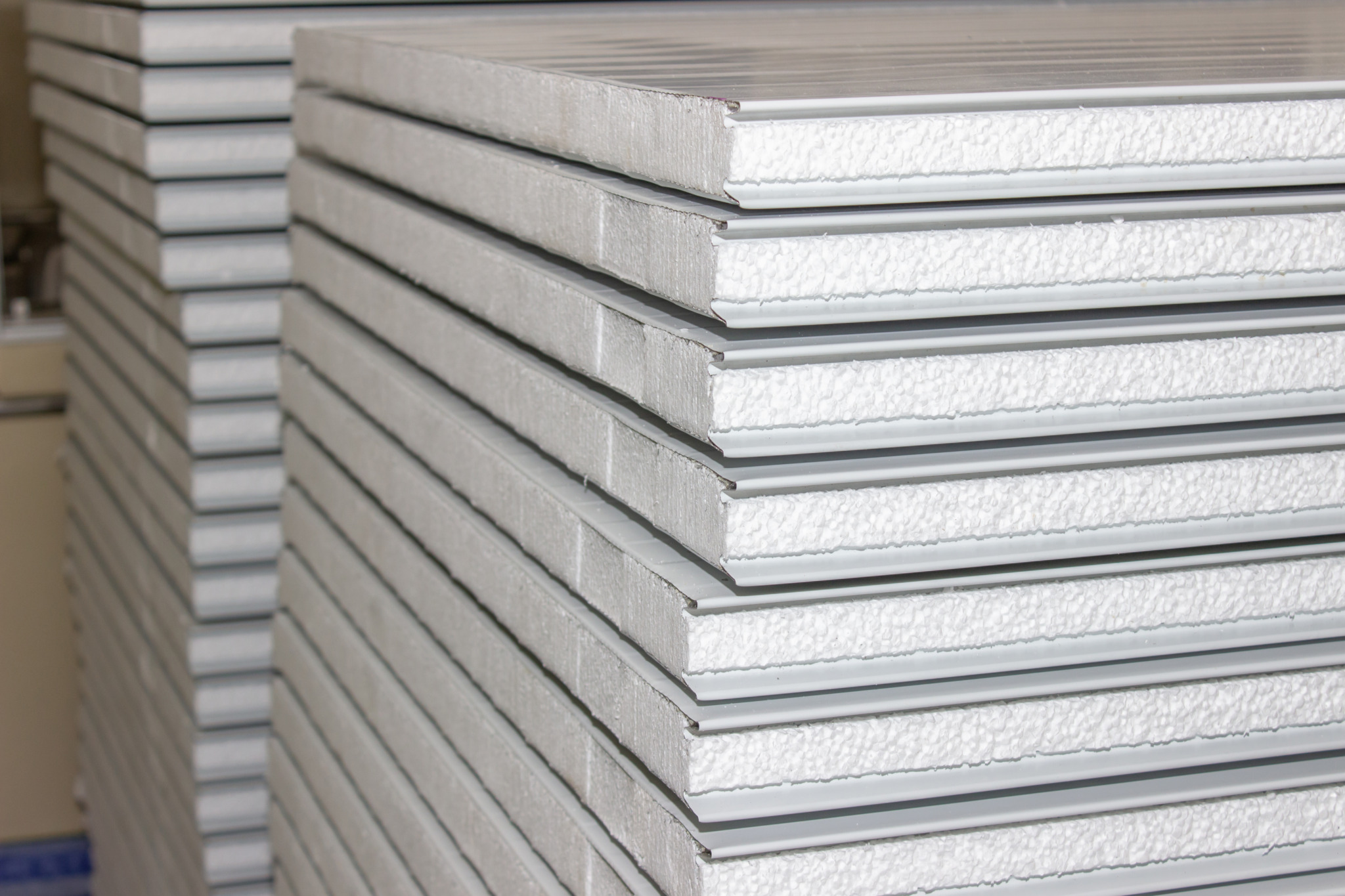 stack of insulated metal wall panels